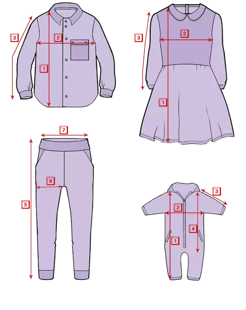 سایزبندی لباس کودک