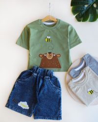 تیشرت شلوارک خرس بازیگوش