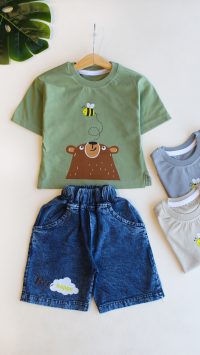 تیشرت شلوارک خرس بازیگوش