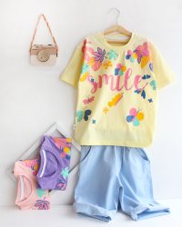 تیشرت شلوارک دخترانه اسمایل