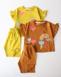 کراپ شلوارک گل و رنگین کمون