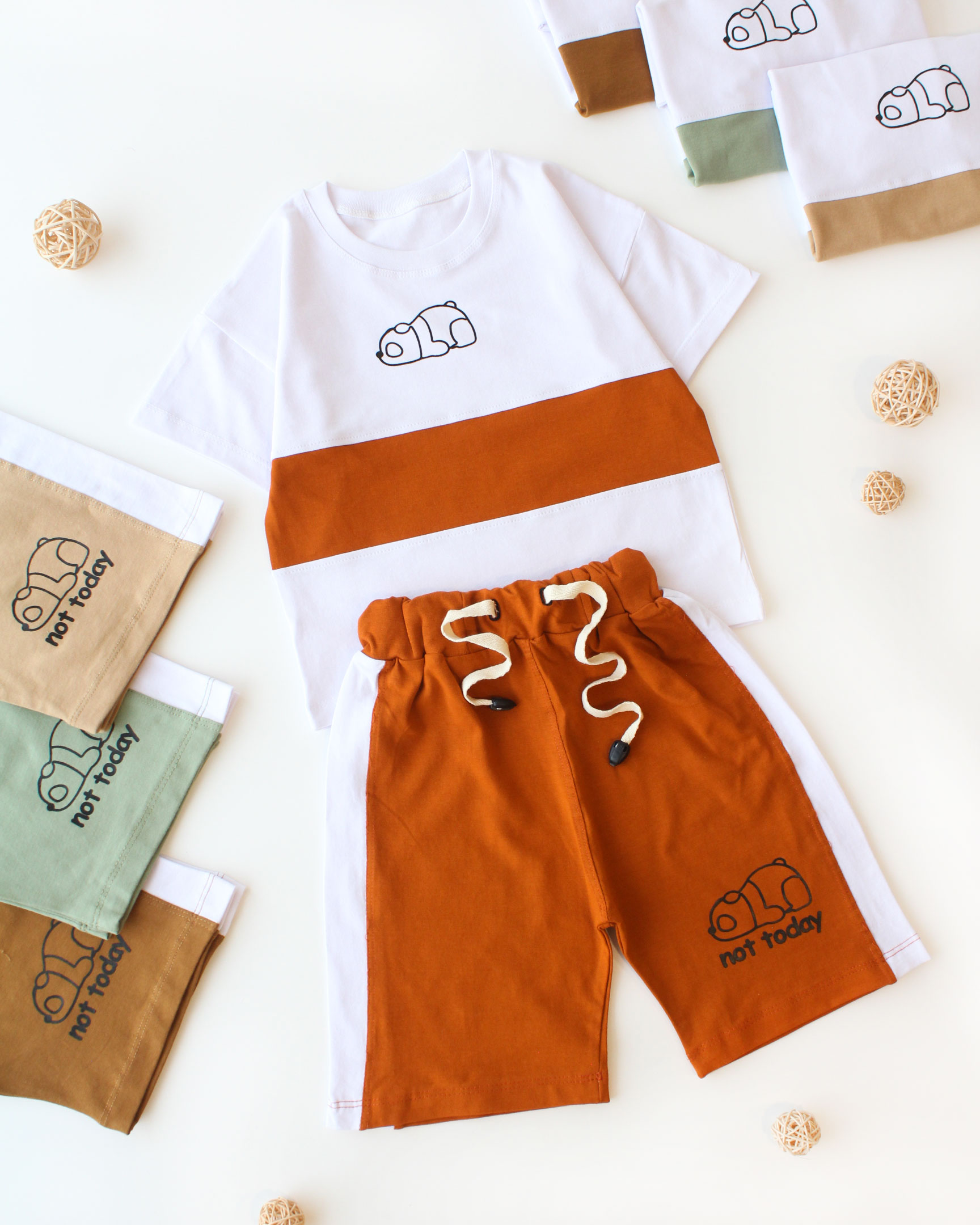 تیشرت شلوارک لش رینگی خرس تنبل