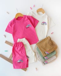 تیشرت شلوارک لش رنگین کمون