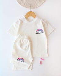 تیشرت شلوارک لش رنگین کمون