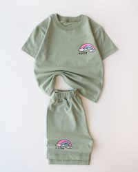 تیشرت شلوارک لش رنگین کمون