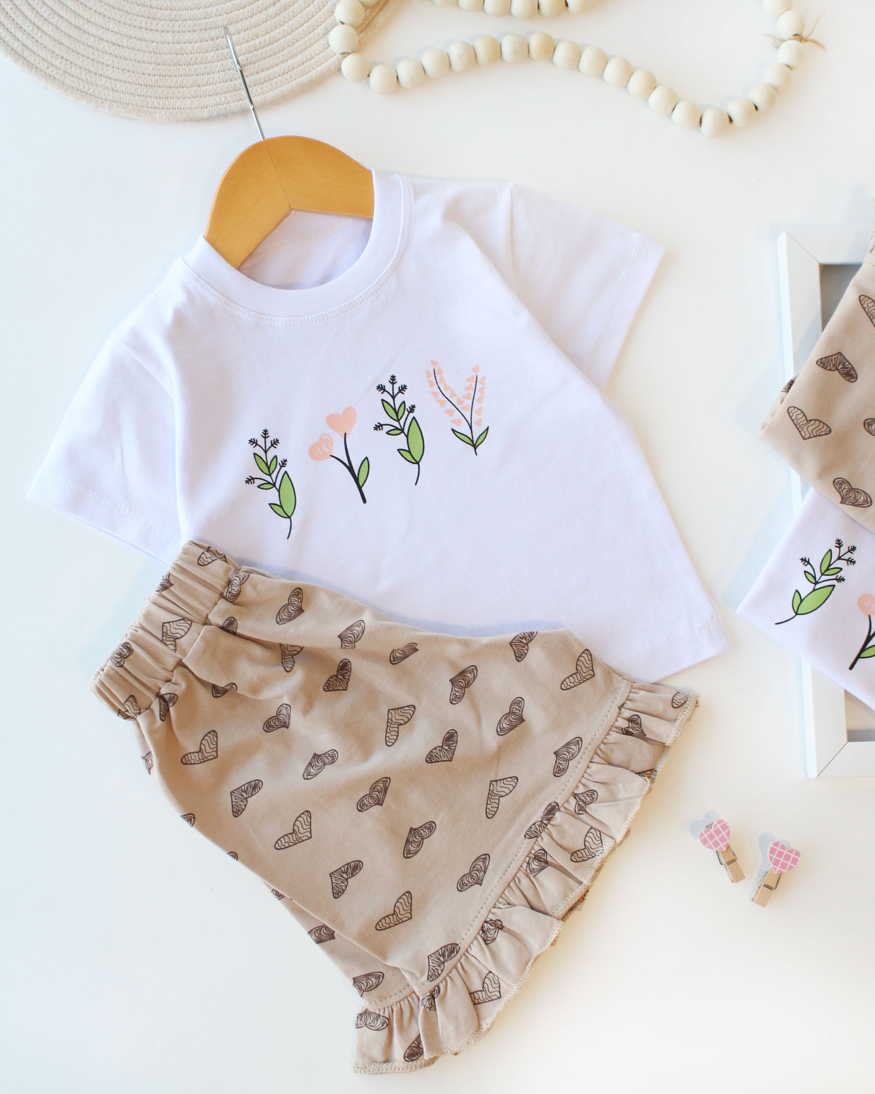 10248-1 تیشرت شلوارک دخترانه دلوان