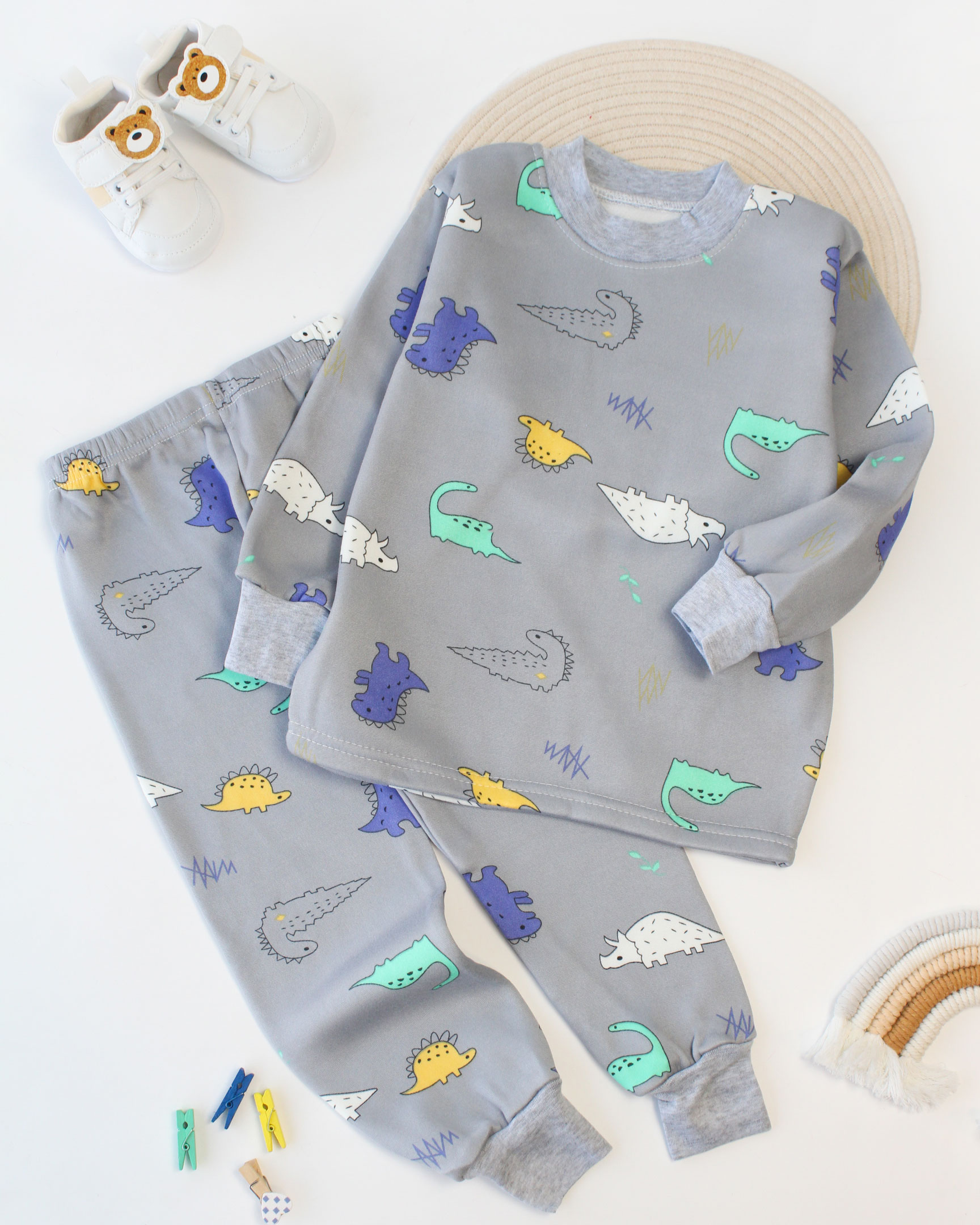 10294-1 بلوز شلوار وارداتی دایناسور کوچولو